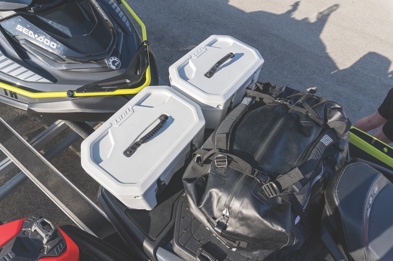 LinQ coolers and dry bag on Sea-Doo Pro