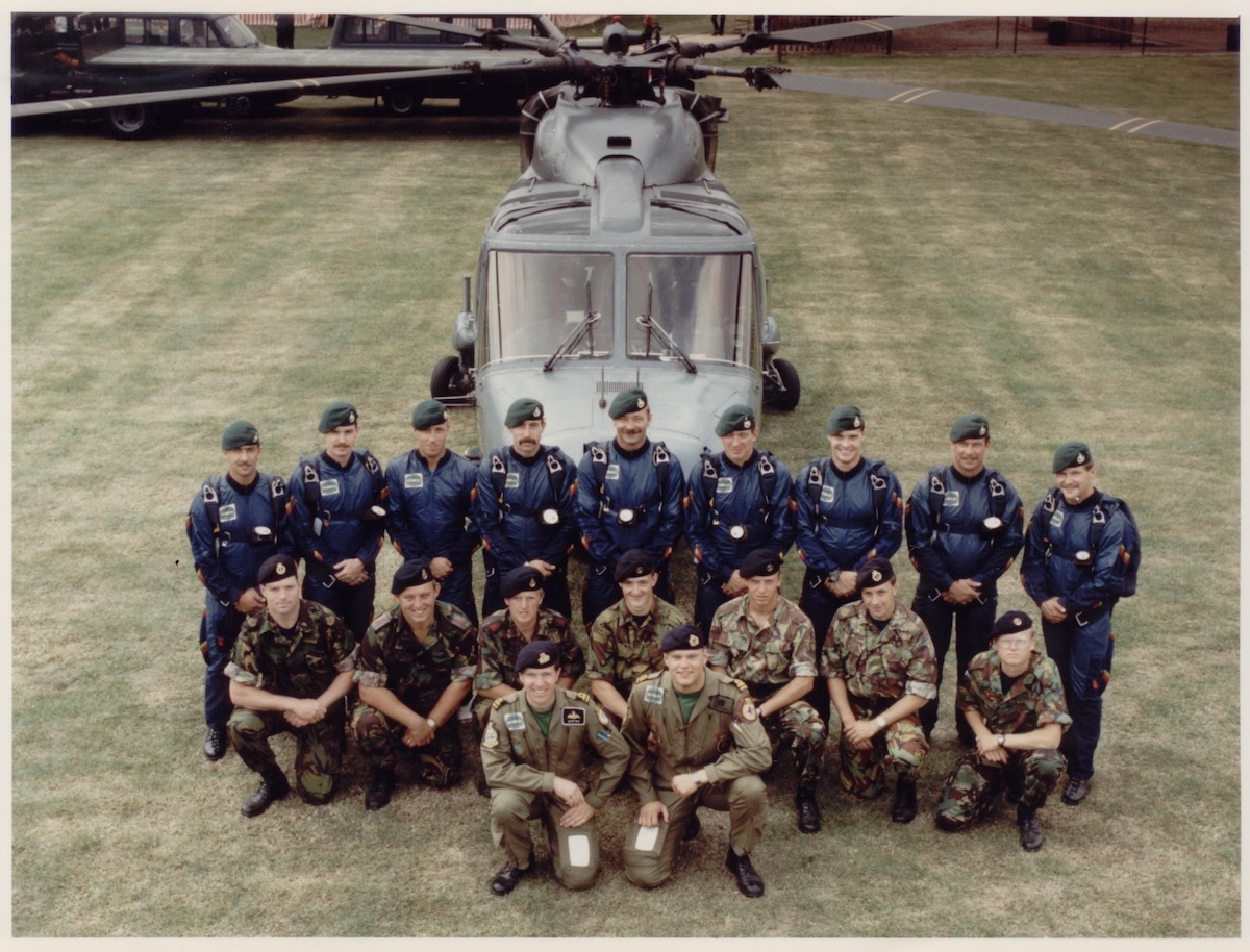 Royal Marine Commando’s Free Fall Parachute team in 1990