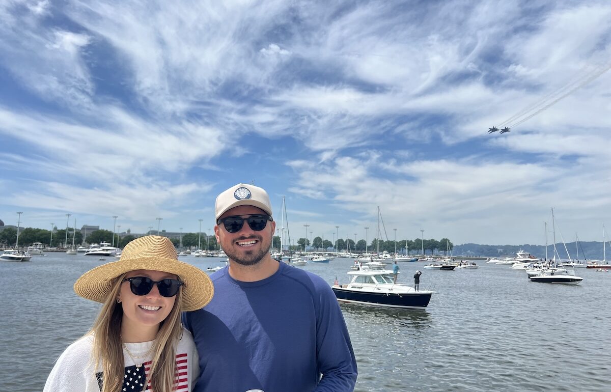 Watching the Blue Angels from the Severn River