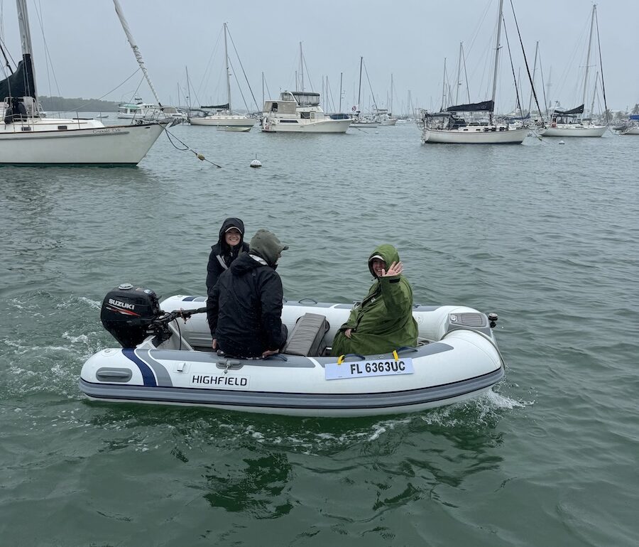 Braving the cold, rainy weather