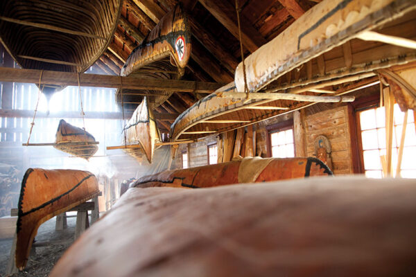 Thunder Bay Fort-William-Historical-Park-birchbark-canoes
