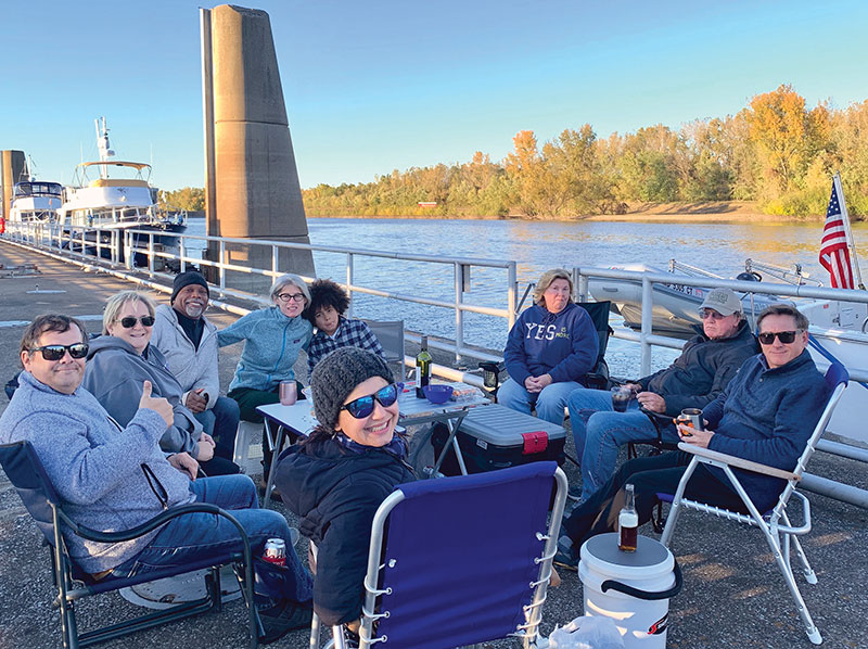 Bundled Up For Docktails in September at Kaskaskia Lock, Mississippi River, IL