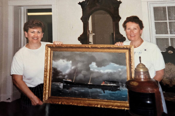 Susan Bachtell Petefish and Kathryn Bachtell Hanley great-granddaughters of Capt. Peter G. Minch