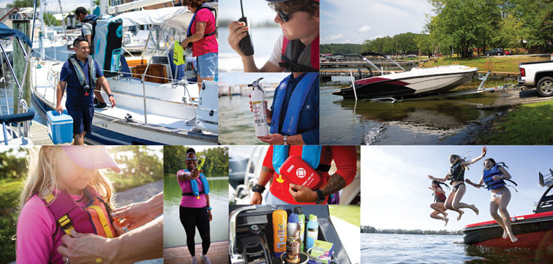 Pre-departure boat safety collage