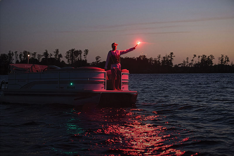 A pyrotechnic flare was previously the go-to for on-water visual distress signals before modern alternatives