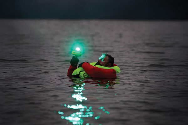 Unlike pyrotechnic flares, eVDSDs can be used in the water, and most even float upright